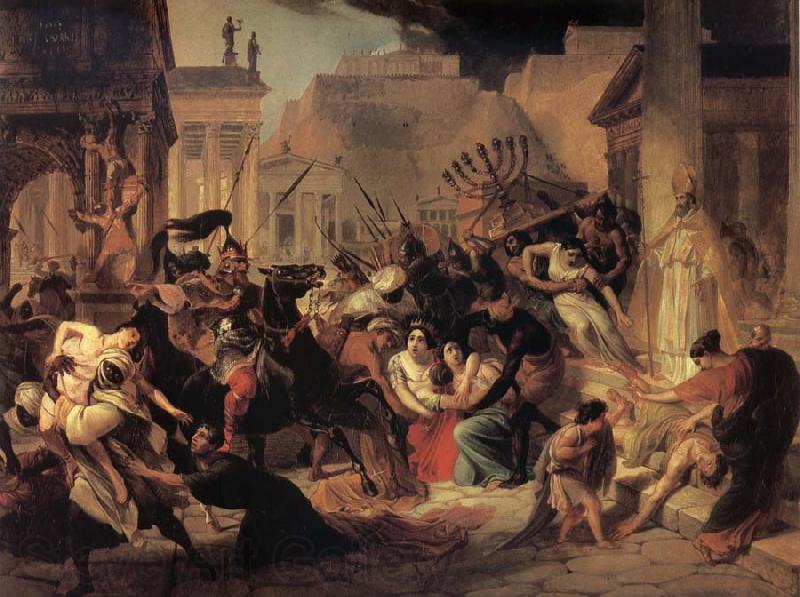 Karl Briullov Genseric-s Invasion of Rome Norge oil painting art